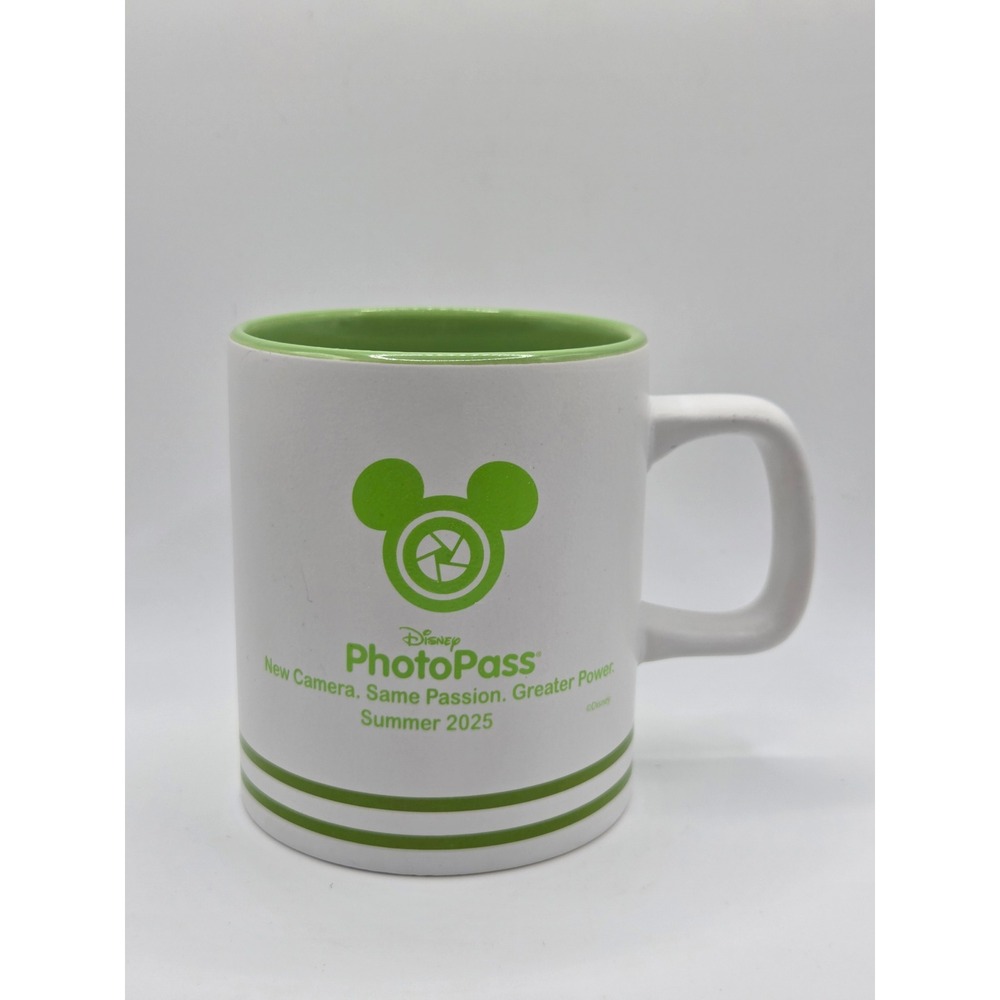 Disney PhotoPass Mug Unisex OS White Good Summer 2025 Mickey Camera Logo Green